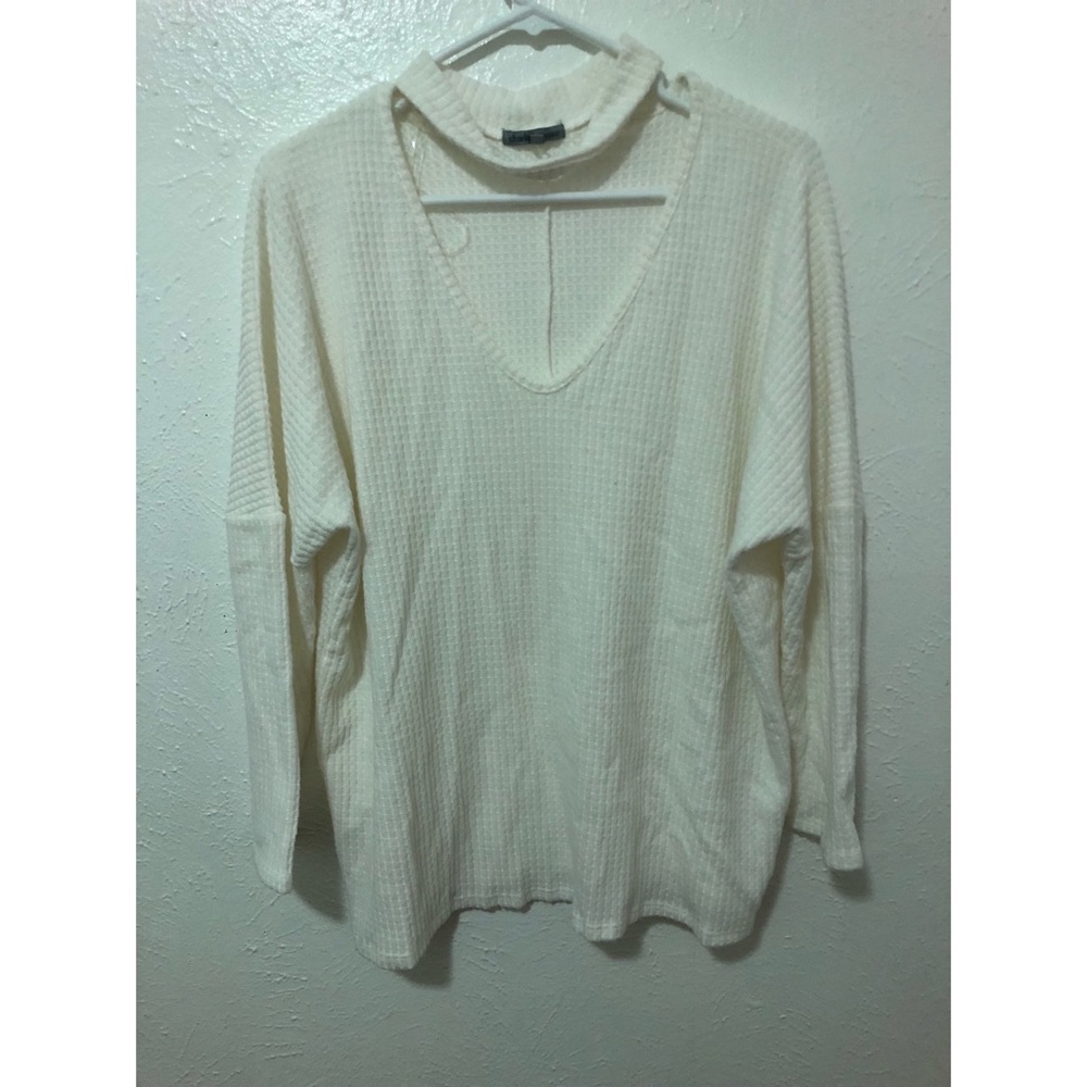 Strap chocker long sleeve top Charlotte Russe
